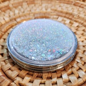 Silver Glitter Double Sided Compact Mirror